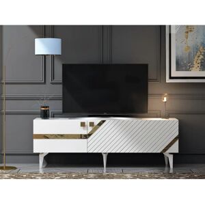 Hanah Home Iris TV-skåp - Vit, Guld - TV-skåp Hanah Home Iris TV-skåp - Vit, Guld - TV-skåp