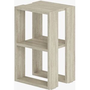 Calicosy Noptieră H55cm în Travertin - 2 Rafturi Calicosy Noptieră H55cm în Travertin - 2 Rafturi
