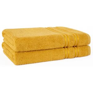 HAMMETEX 2er Set Badetücher 70x140 cm - senf - 100% Baumwolle - Bath towel - Publicité HAMMETEX 2er Set Badetücher 70x140 cm - senf - 100% Baumwolle - Bath towel - Publicité