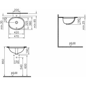 VitrA Pera Architecta Unterbauwaschtisch - Oval Weiß Hochglanz VitrA Pera Architecta Unterbauwaschtisch - Oval Weiß Hochglanz