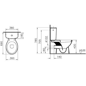 VITRA Pack WC Complet avec Réservoir 3/6L - Publicité VITRA Pack WC Complet avec Réservoir 3/6L - Publicité
