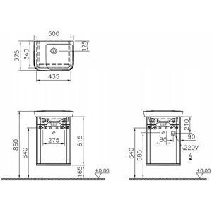 Vitra Sento Badmöbel - Rechts Scharnier, LED, MDF Vitra Sento Badmöbel - Rechts Scharnier, LED, MDF