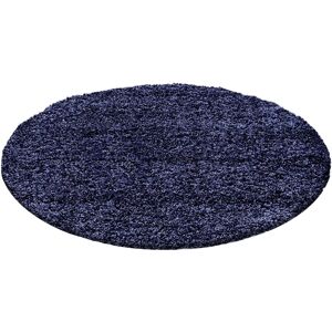 Ayyildiz Navy Rundt Tæppe - Polypropylen, 30mm, Shaggy Stil Ayyildiz Navy Rundt Tæppe - Polypropylen, 30mm, Shaggy Stil
