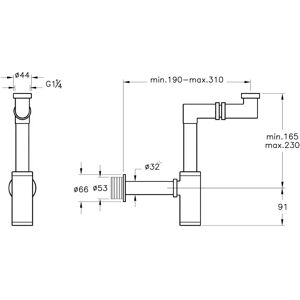Vitra A45133 Kompakter Chrom-Siphon - Platzsparend Vitra A45133 Kompakter Chrom-Siphon - Platzsparend