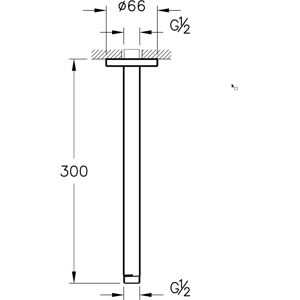 VitrA Origin Plafondarm voor Douche - 30cm VitrA Origin Plafondarm voor Douche - 30cm