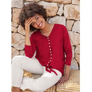 Linea Tesini V-Ausschnitt T-Shirt mit Knopfleiste Linea Tesini V-Ausschnitt T-Shirt mit Knopfleiste