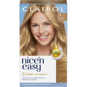 Clairol Nice'n Easy 8 Medium Blonde Permanent Hair Dye Natural Color - Hair Color Clairol Nice'n Easy 8 Medium Blonde Permanent Hair Dye Natural Color - Hair Color