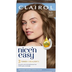 Clairol Nice'n Easy 6.5 Lightest Brown Permanent Hair Color - 177ml Clairol Nice'n Easy 6.5 Lightest Brown Permanent Hair Color - 177ml