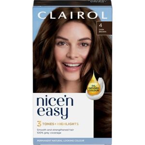 Clairol Nice'n Easy 4 Dark Brown Hair Color - Permanent Home Dye Clairol Nice'n Easy 4 Dark Brown Hair Color - Permanent Home Dye
