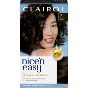 Clairol Nice'n Easy 3 Brown Black Permanent Hair Dye - Hair Dye Clairol Nice'n Easy 3 Brown Black Permanent Hair Dye - Hair Dye