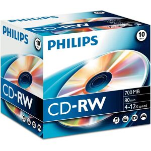 Philips CW7D2NJ10/00 700MB Rewritable CD - CD-RW Discs Philips CW7D2NJ10/00 700MB Rewritable CD - CD-RW Discs