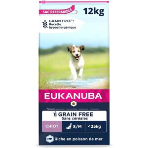 Eukanuba Sans Céréales Croquettes Pour Chiots Petits/Moyens Poisson des Mers - 12kg - Publicité Eukanuba Sans Céréales Croquettes Pour Chiots Petits/Moyens Poisson des Mers - 12kg - Publicité