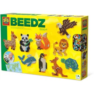 SES Creative Beedz - Mundo animal - 3500 cuentas - con soporte y mapa del mundo - sin PVC - para niños SES Creative Beedz - Mundo animal - 3500 cuentas - con soporte y mapa del mundo - sin PVC - para niños