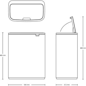 Brabantia Bo Touch Bin 2 x 30L - 221484 Brabantia Bo Touch Bin 2 x 30L - 221484