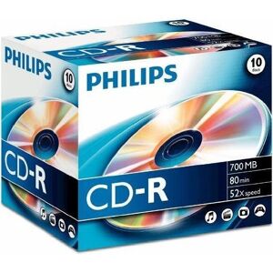 Philips CR7D5NJ10/00 700MB 52x CD-R Discos - Pacote com 10 Philips CR7D5NJ10/00 700MB 52x CD-R Discos - Pacote com 10
