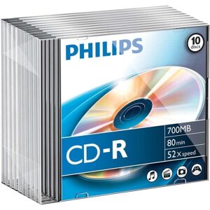 Philips CR7D5NS10/00 - 700MB 52x CD-R - Slim Case - 10 pcs Philips CR7D5NS10/00 - 700MB 52x CD-R - Slim Case - 10 pcs