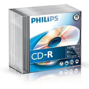 Philips CR7D5NS10/00 - 700MB 52x CD-R - Slim Case - 10 pcs Philips CR7D5NS10/00 - 700MB 52x CD-R - Slim Case - 10 pcs