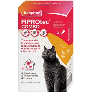 Beaphar Fiprotec Combo 50/60 mg Solution - Chats & Furets - Publicité Beaphar Fiprotec Combo 50/60 mg Solution - Chats & Furets - Publicité