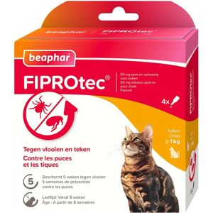 Beaphar Fiprotec Chat - Traitement contre les puces et tiques - 4 pipettes - Publicité Beaphar Fiprotec Chat - Traitement contre les puces et tiques - 4 pipettes - Publicité