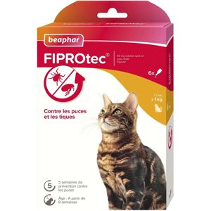 Beaphar Fiprotec 50 mg Solution antiparasitaire pour chats - 6 pipettes - Publicité Beaphar Fiprotec 50 mg Solution antiparasitaire pour chats - 6 pipettes - Publicité