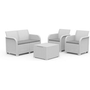 Keter - Set da Giardino con Divano, Sedie & Tavolo - Bianco Keter - Set da Giardino con Divano, Sedie & Tavolo - Bianco