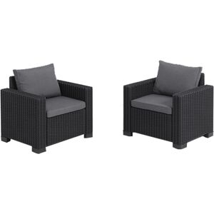 Ensemble de 2 Fauteuils California Keter - Rotin, Graphite - Publicité Ensemble de 2 Fauteuils California Keter - Rotin, Graphite - Publicité