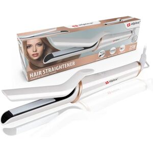 Alpina White Ceramic Hair Straightener - 3 Temp - Glattes, Glans Alpina White Ceramic Hair Straightener - 3 Temp - Glattes, Glans