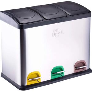 Dirt Devil Silver 3x15L Pedal Bin for Waste Sorting Dirt Devil Silver 3x15L Pedal Bin for Waste Sorting