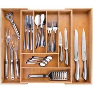 Alpina Portable Extendable Cutlery Drawer - 6-8 Compartments - Eco Bamboo Alpina Portable Extendable Cutlery Drawer - 6-8 Compartments - Eco Bamboo