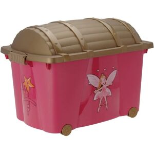Koopman Large Clip Top Rolling Girls Toy Storage - Toy Box 57L Koopman Large Clip Top Rolling Girls Toy Storage - Toy Box 57L