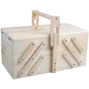 Scatola da cucito in legno Excellent Houseware con 5 scomparti Scatola da cucito in legno Excellent Houseware con 5 scomparti