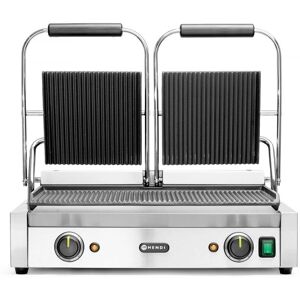 Hendi Kétszárnyas kontaktgrill - Bordázott lemezek - 3600W Hendi Kétszárnyas kontaktgrill - Bordázott lemezek - 3600W