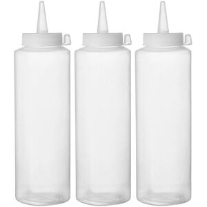 Herbruikbaar saus- en condimentfles set - 3 stuks Herbruikbaar saus- en condimentfles set - 3 stuks