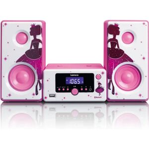 Lenco MC-020 Sistema de audio doméstico compacto con Bluetooth - 10W Rosa, Blanco Lenco MC-020 Sistema de audio doméstico compacto con Bluetooth - 10W Rosa, Blanco