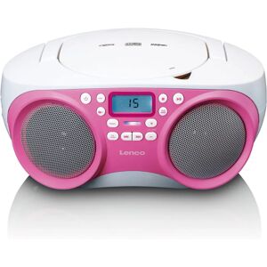 Lenco SCD-301 Radio Portátil - Analógica y Digital - Rosa, Blanco Lenco SCD-301 Radio Portátil - Analógica y Digital - Rosa, Blanco