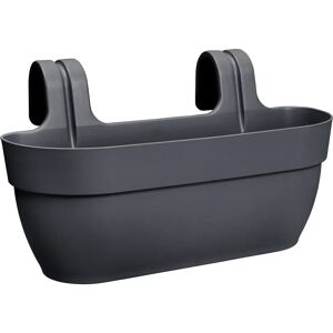 Elho - Vaso di Fiori Esterno in Plastica - Antracite - Decorazione da Giardino Elho - Vaso di Fiori Esterno in Plastica - Antracite - Decorazione da Giardino