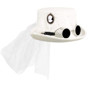 Sombrero steampunk blanco de Boland con velo - Accesorio de disfraz Sombrero steampunk blanco de Boland con velo - Accesorio de disfraz