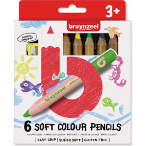 Bruynzeel Modèle 60119006 Crayons de Cire Épais - 6 pcs Bruynzeel Modèle 60119006 Crayons de Cire Épais - 6 pcs