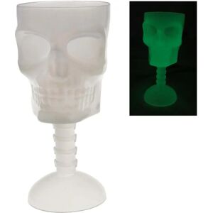 JADEO Phosphorescent skull glass - Halloween 18 cm JADEO Phosphorescent skull glass - Halloween 18 cm