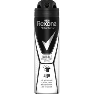 Rexona Homme Invisible sur Vêtements Noirs + Blancs Spray Antitranspirant - Déodorant - Publicité Rexona Homme Invisible sur Vêtements Noirs + Blancs Spray Antitranspirant - Déodorant - Publicité