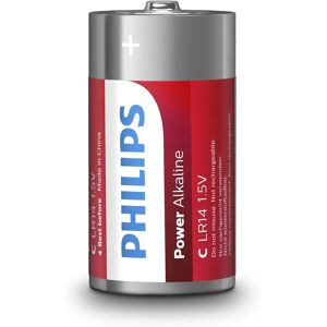 Philips Power Alkaline LR14P2B/10 Batteri - Type C, 2 Stk Philips Power Alkaline LR14P2B/10 Batteri - Type C, 2 Stk
