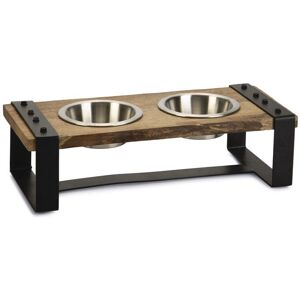 Lotte Karinto Hundeset mit Mango Holz & Edelstahl-Schüsseln Lotte Karinto Hundeset mit Mango Holz & Edelstahl-Schüsseln