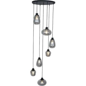 Sienna Lighting Sienna Reflexion Cluster Hanglamp - Zwart Mat, Transparant Grijs Glas Sienna Lighting Sienna Reflexion Cluster Hanglamp - Zwart Mat, Transparant Grijs Glas