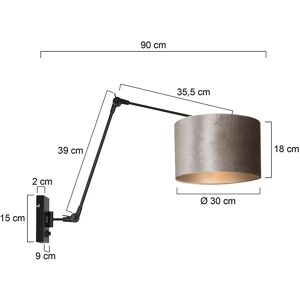 Sienna Lighting Sienna Prestige Chic Lampada da Parete - Con Paralume - Nero & Tortora Sienna Lighting Sienna Prestige Chic Lampada da Parete - Con Paralume - Nero & Tortora