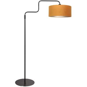 Steinhauer - Bloeba - Pantalla de terciopelo dorado - Metal negro - Lámpara de pie Steinhauer - Bloeba - Pantalla de terciopelo dorado - Metal negro - Lámpara de pie