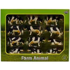Ensemble d'Animaux de Ferme Kids Globe - 12 Vaches Noir et Blanc - Échelle 1:32 Ensemble d'Animaux de Ferme Kids Globe - 12 Vaches Noir et Blanc - Échelle 1:32