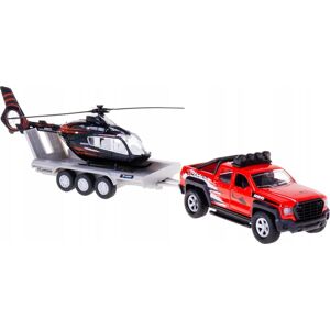 Kids Globe Off-road auto met trailer en helikopter - Speelset Kids Globe Off-road auto met trailer en helikopter - Speelset