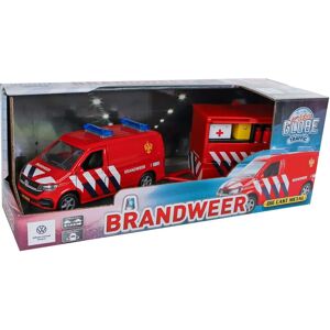Kids Globe VW Transporter Brandweerauto met Aanhangwagen - Brandweerauto Kids Globe VW Transporter Brandweerauto met Aanhangwagen - Brandweerauto