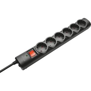 Regleta de 6 Tomas Trust 21059 - Protector contra sobretensiones, Negro Regleta de 6 Tomas Trust 21059 - Protector contra sobretensiones, Negro