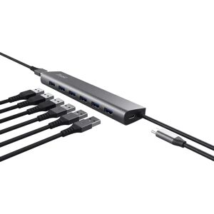 Trust USB Hub 8 Ports Silver Grey - USB 3.2 Trust USB Hub 8 Ports Silver Grey - USB 3.2